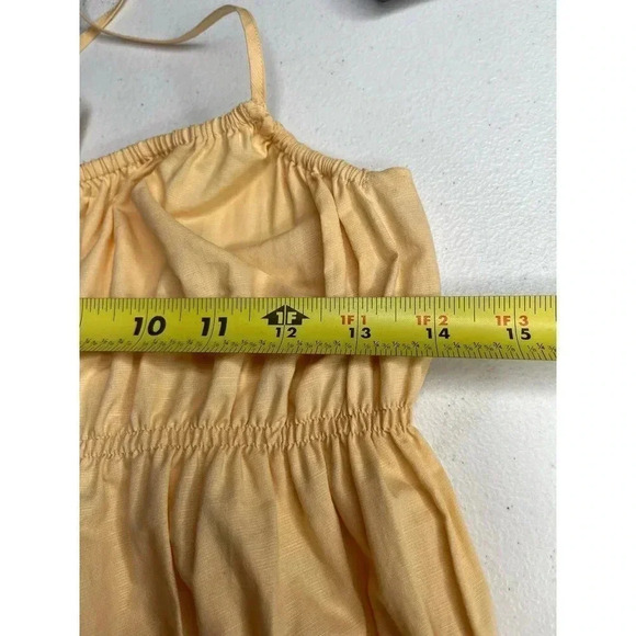 Vince Ruched Tie Back Cami Dress size M NWT Peach Cotton/Hemp blend - Picture 8 of 12